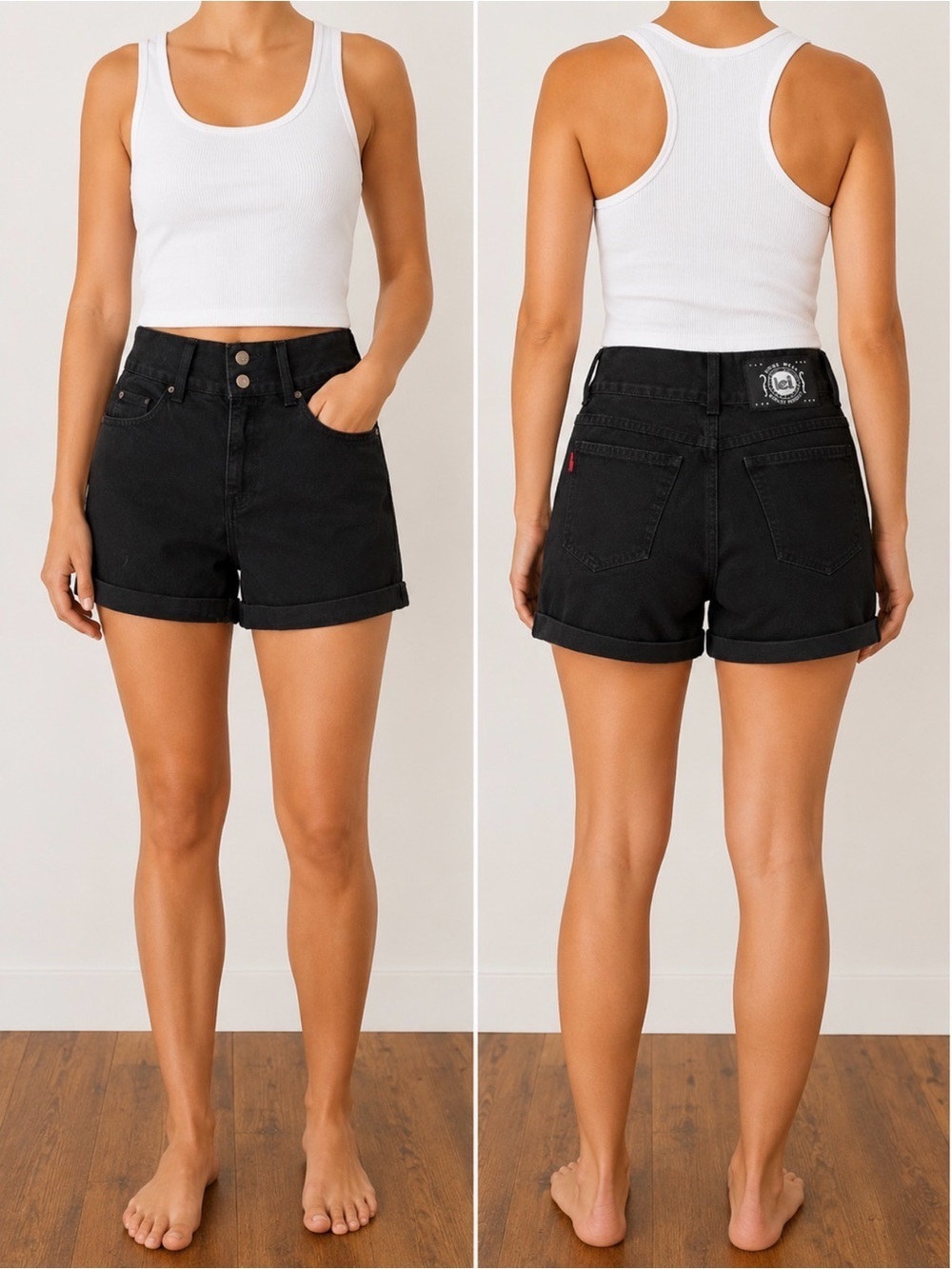 LEI Women's High Waist Black Shorts